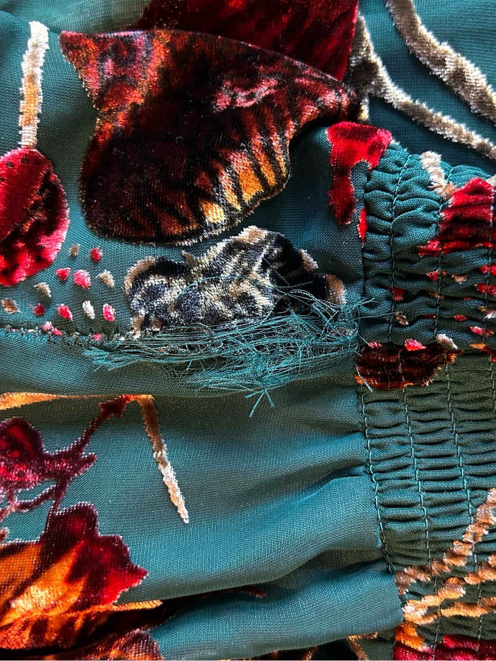 Teal Floral Wrap Maxi Dress - Balticborn - Picture 2 of 3
